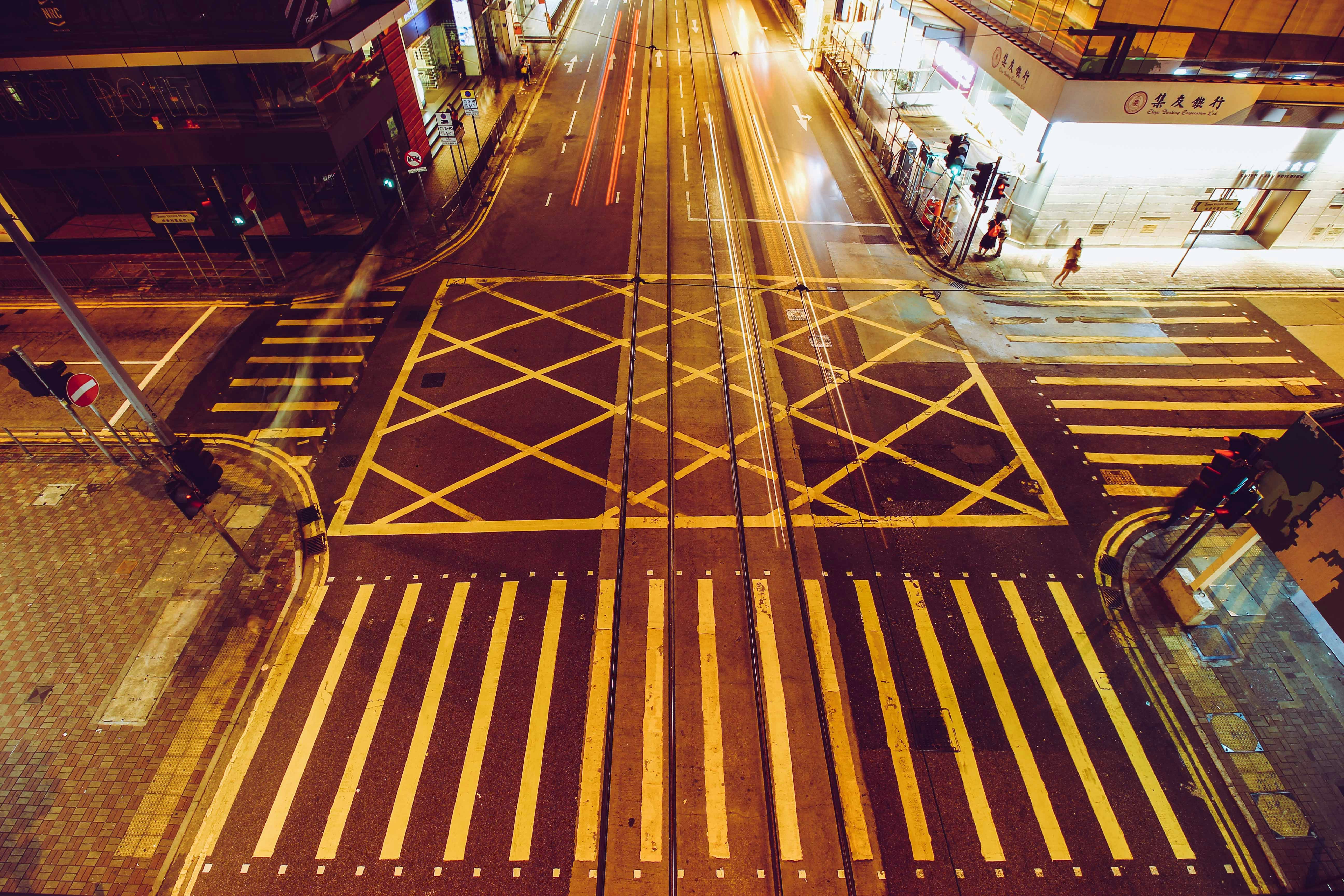 time lapse photo of intersection